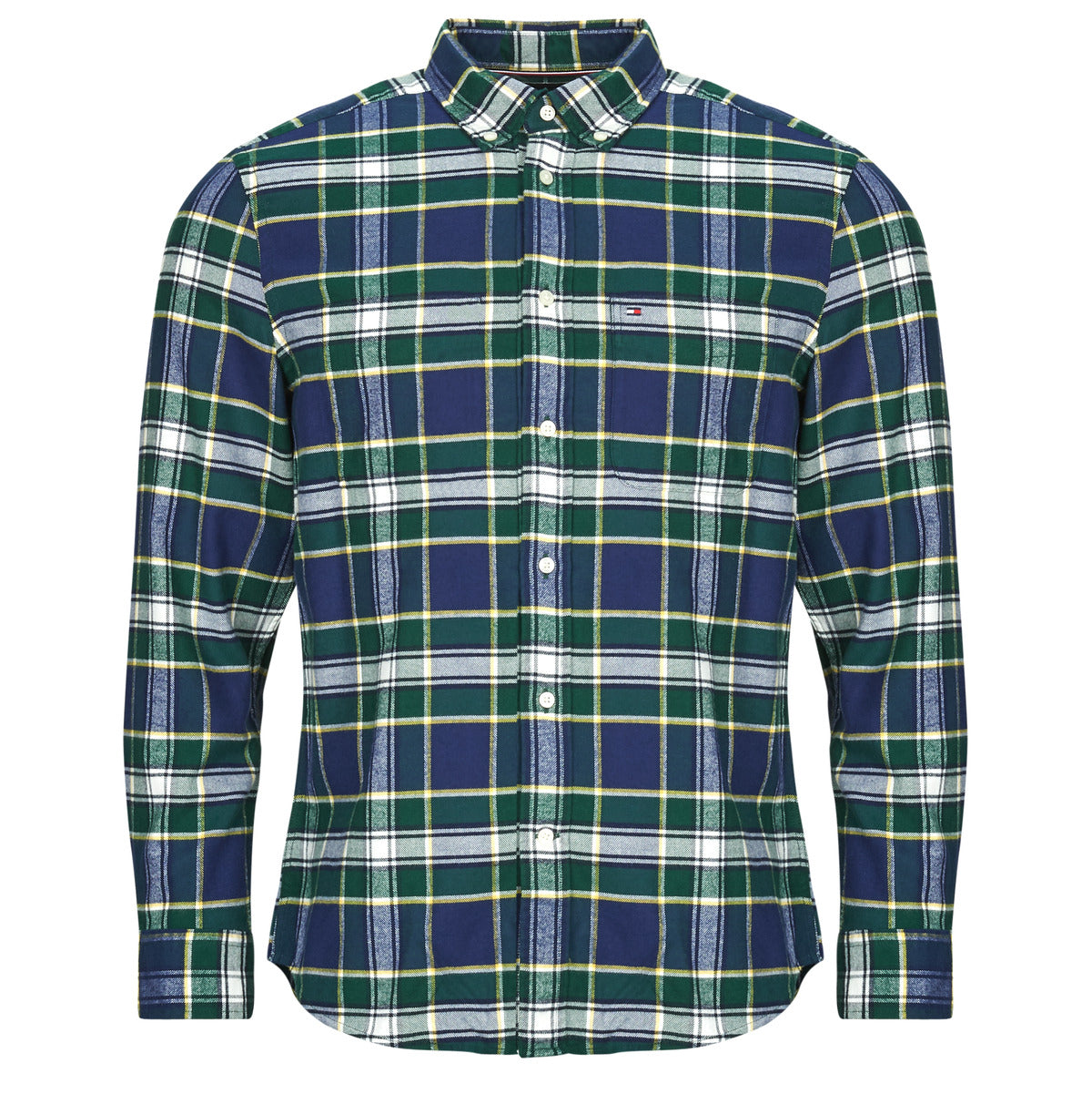 Camicia a maniche corte Uomo Tommy Hilfiger  HERO FLANNEL TARTN CHCK RF SHIRT  Verde