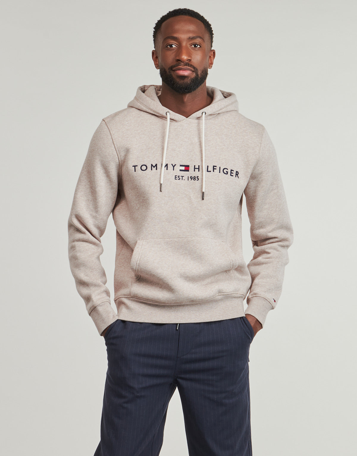 Felpa Uomo Tommy Hilfiger  TOMMY LOGO HOODY  Beige