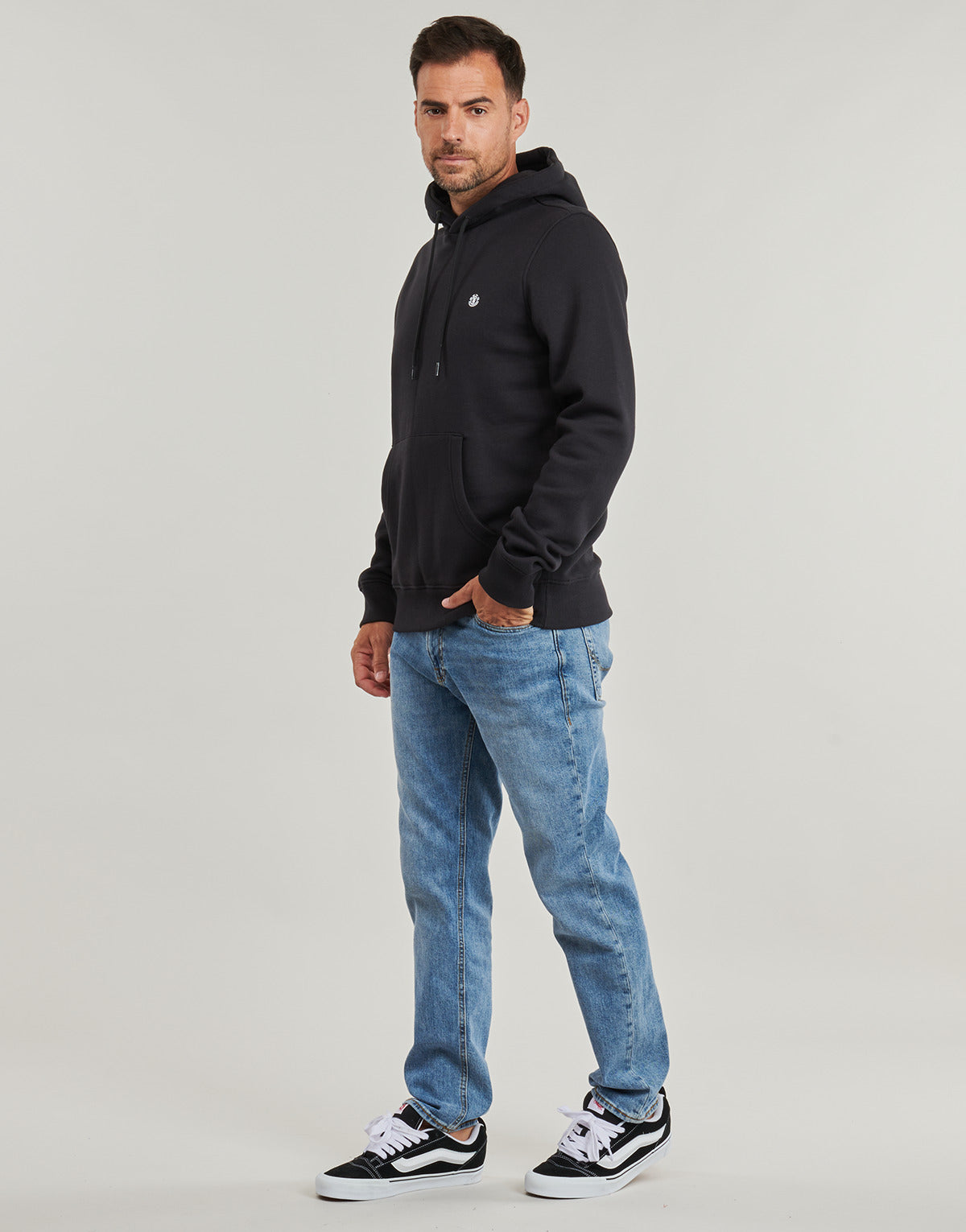 Felpa Uomo Element  ICON EMBROIDERY PO  Nero