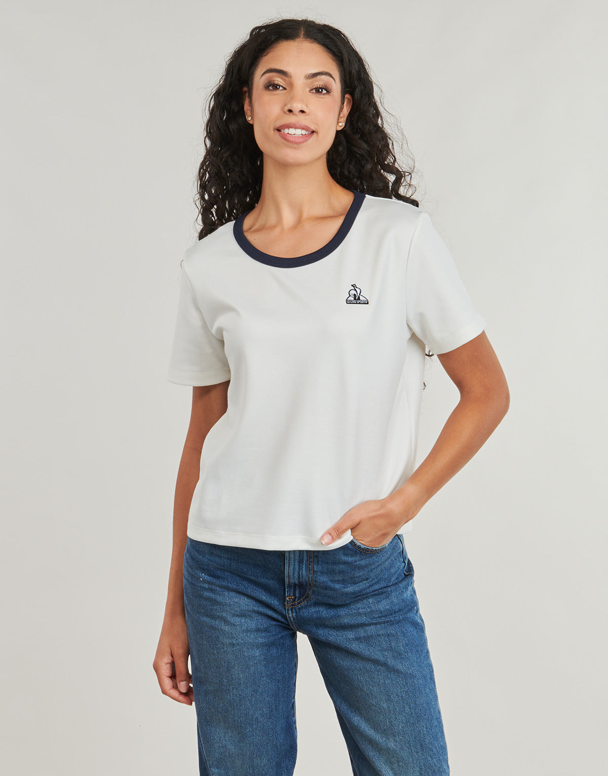 T-shirt Donna Le Coq Sportif  HERITAGE SP Tee SS N°1 W  Bianco