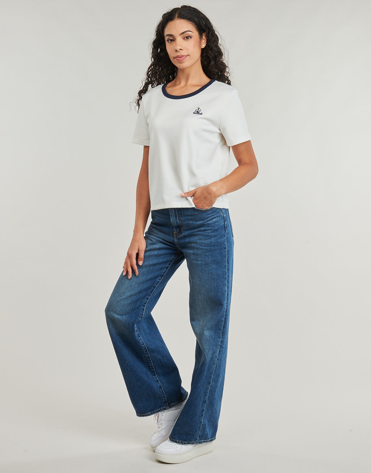 T-shirt Donna Le Coq Sportif HERITAGE SP Tee SS N°1 W Bianco