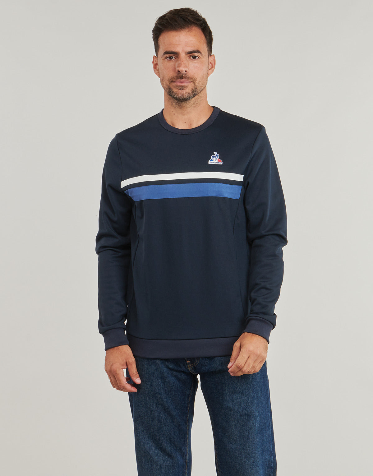 Felpa Uomo Le Coq Sportif HERITAGE SP Crew SWEAT N°1 M Marine