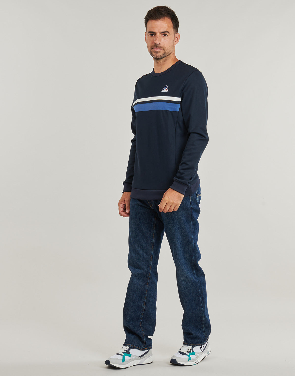 Felpa Uomo Le Coq Sportif  HERITAGE SP Crew SWEAT N°1 M  Marine