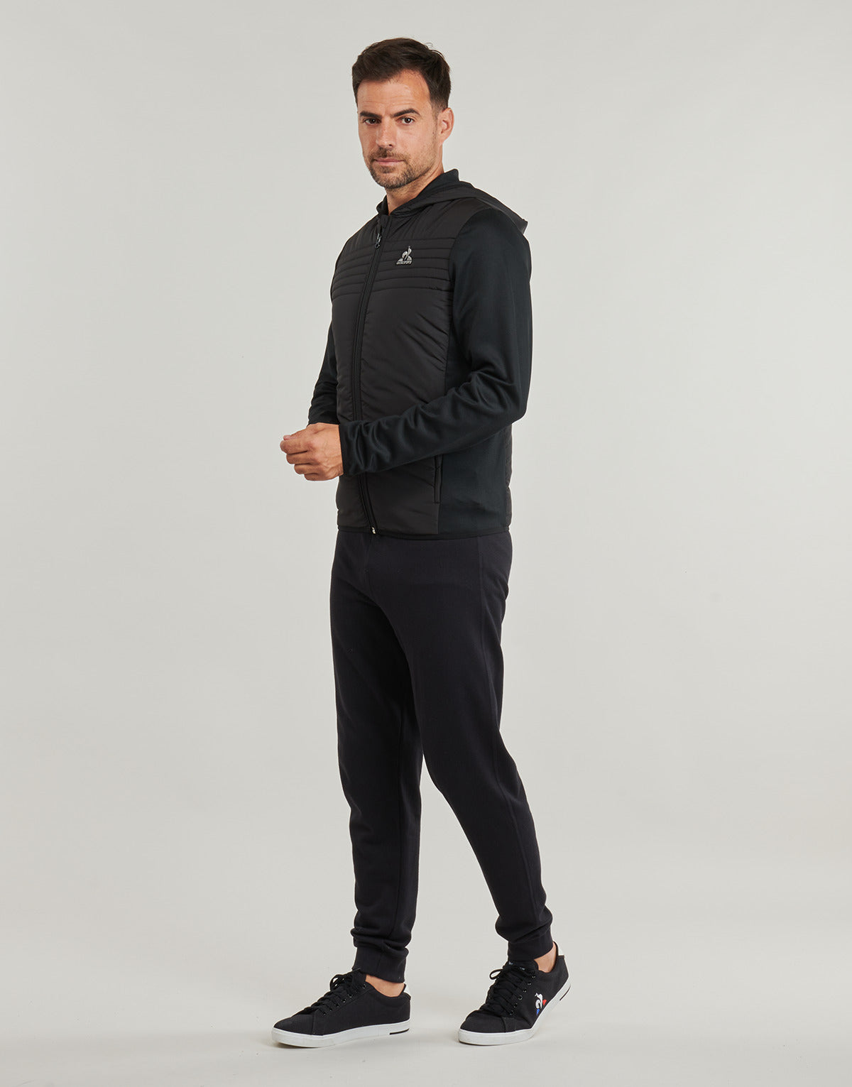 Giubbotto Uomo Le Coq Sportif HYBRIDE FZ Hoody N°1 M Nero