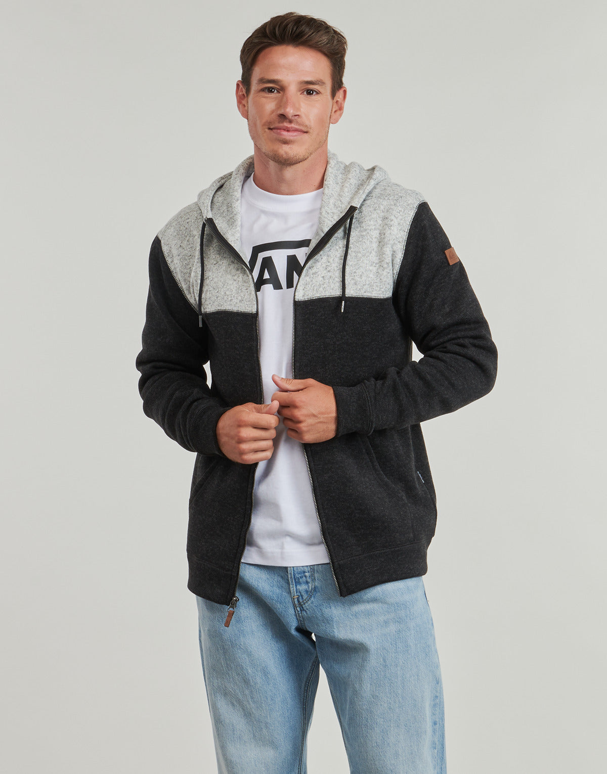 Felpa Uomo Quiksilver  KELLER BLOCK ZIP  Grigio