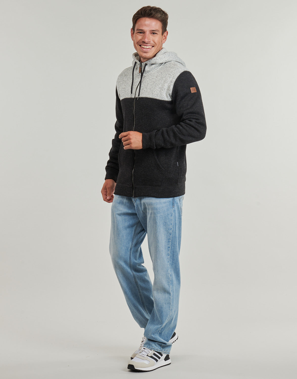 Felpa Uomo Quiksilver  KELLER BLOCK ZIP  Grigio