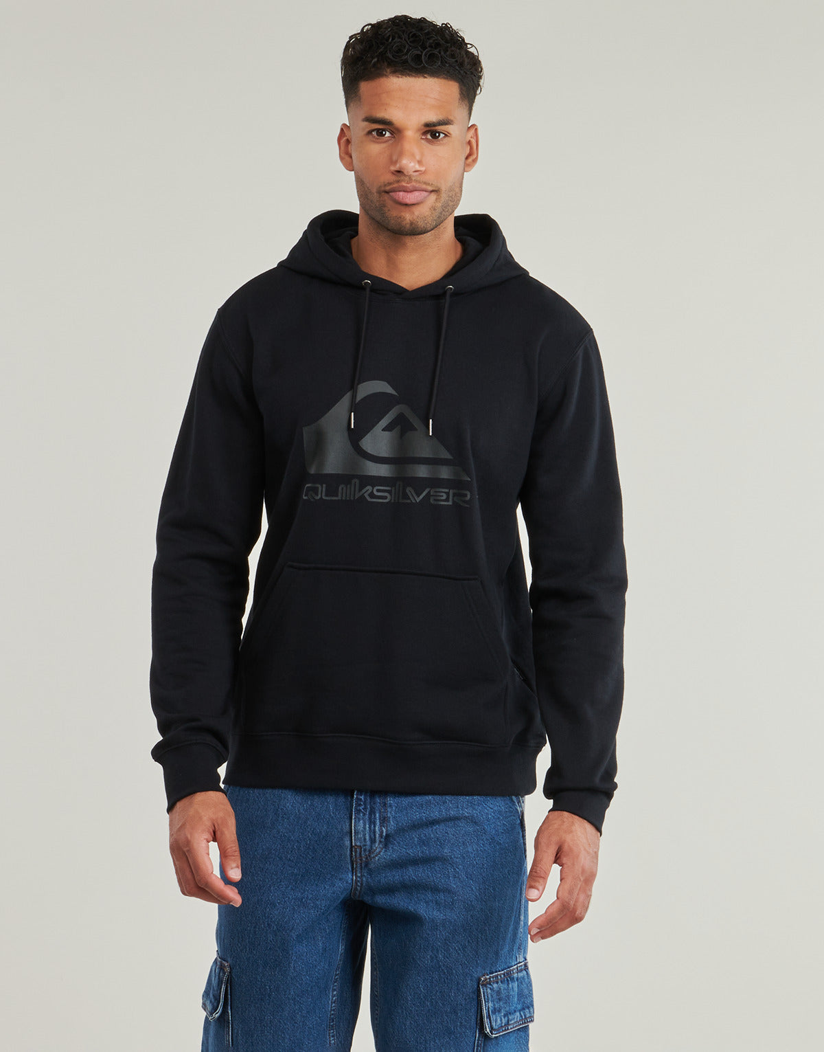Felpa Uomo Quiksilver COMP LOGO HOODIE Nero