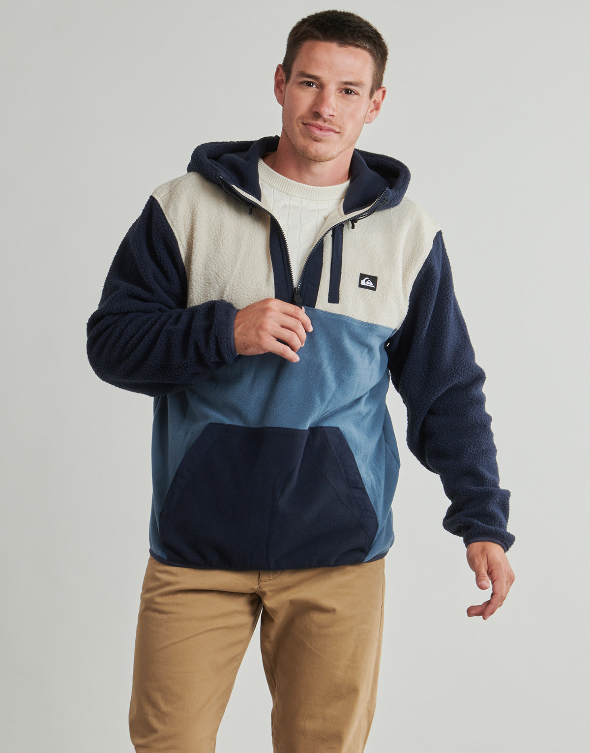 Felpa Uomo Quiksilver  OCEAN VIEW MIX UP HOODY  Blu