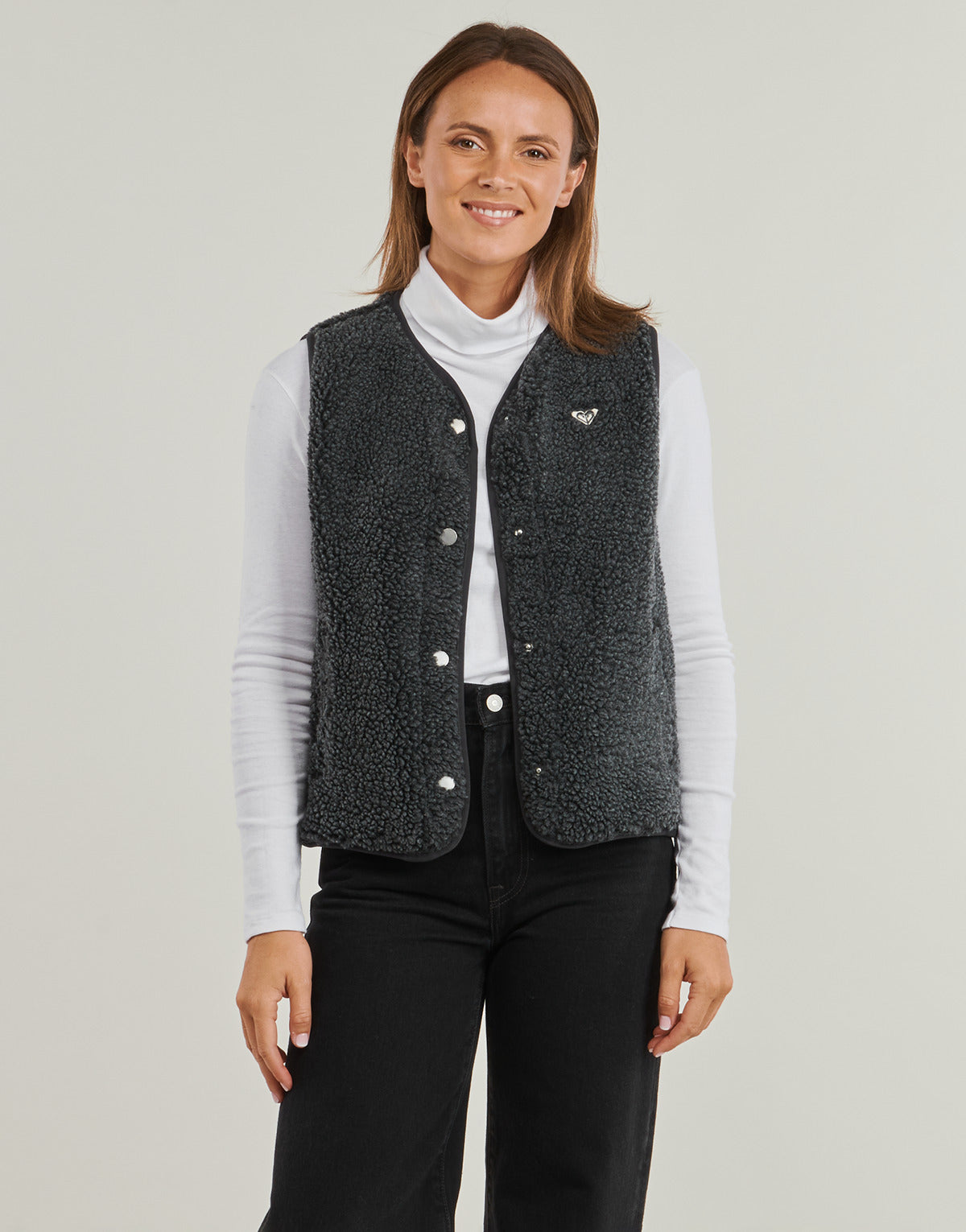 Felpa Donna Roxy  ICONIC TOWN VEST  Grigio