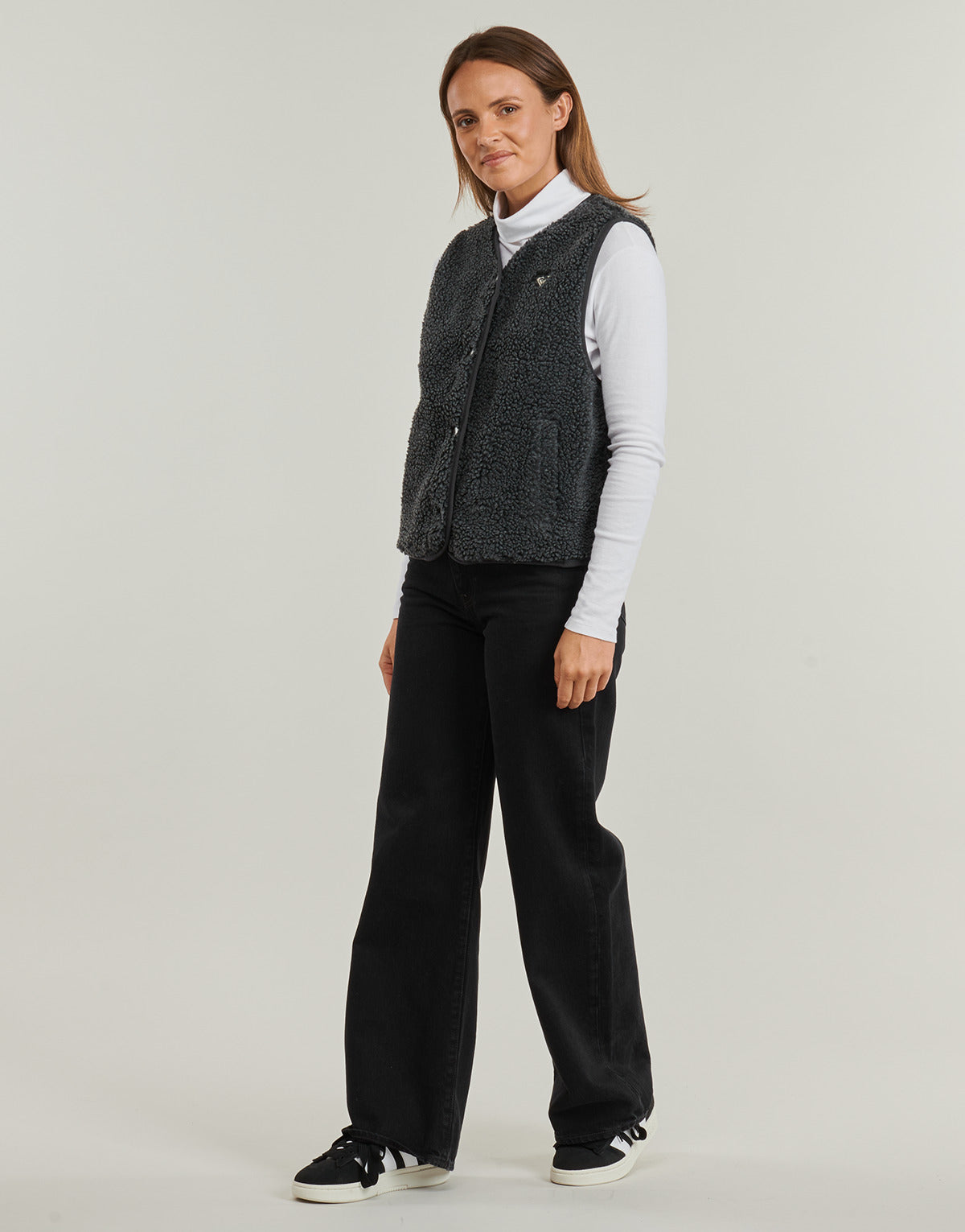 Felpa Donna Roxy  ICONIC TOWN VEST  Grigio