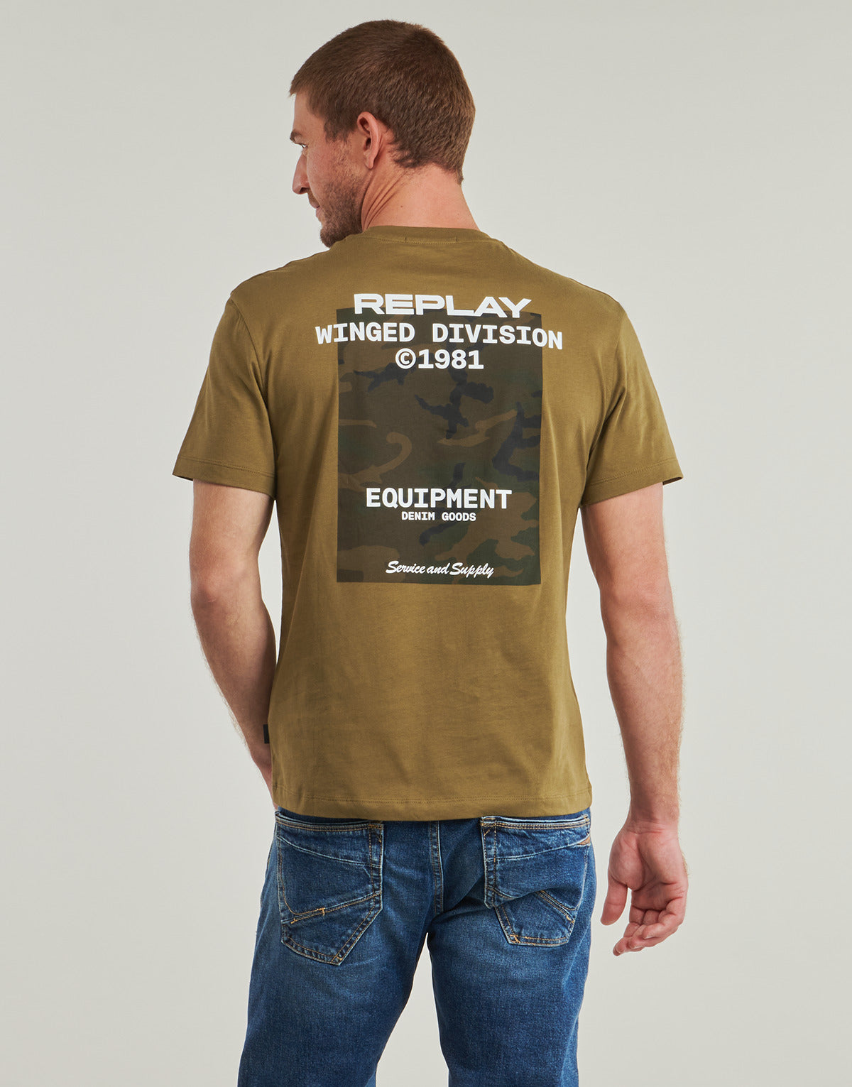 T-shirt Uomo Replay  -  Marrone
