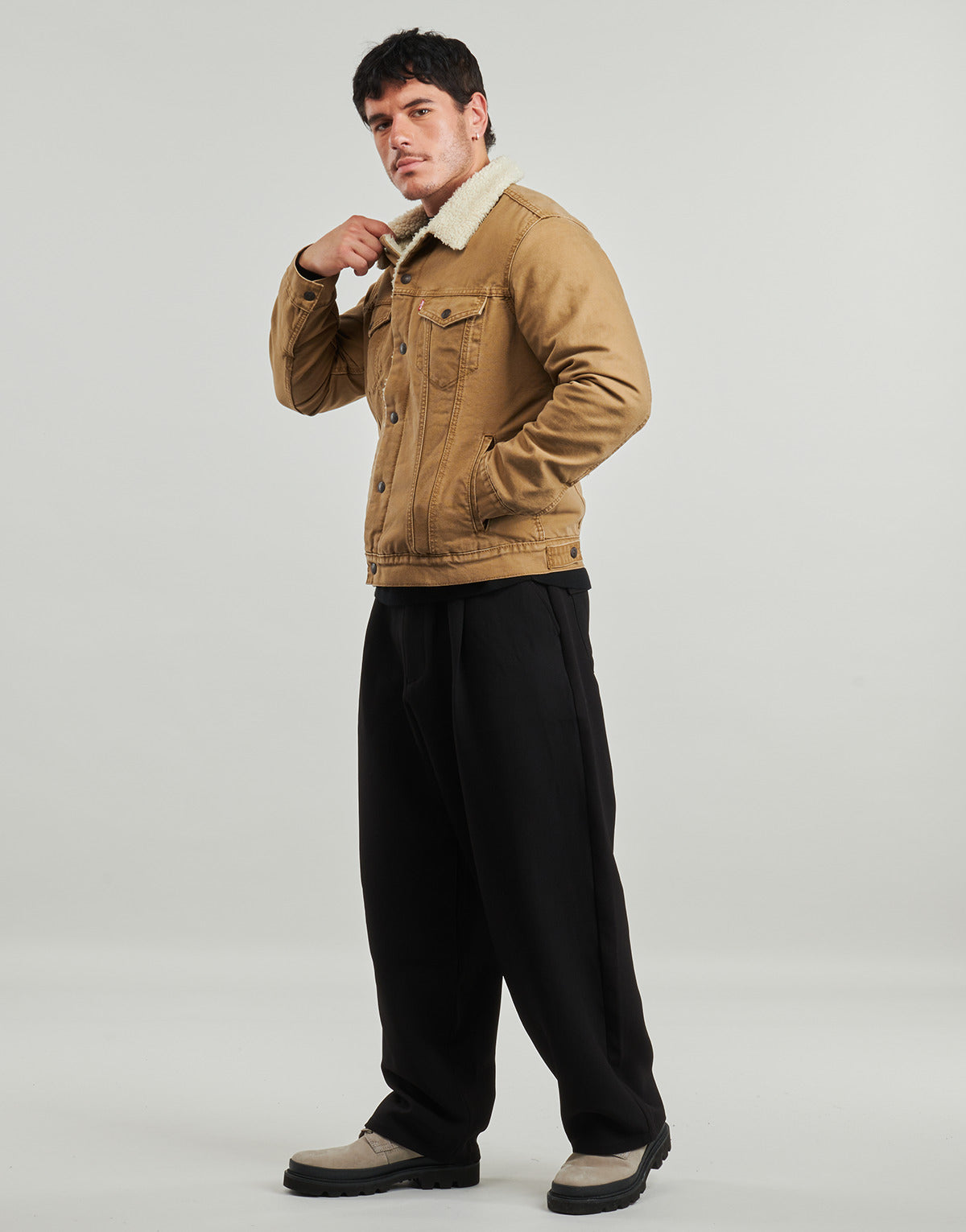 Giacca in jeans Uomo Levis  TYPE 3 SHERPA TRUCKER  Beige