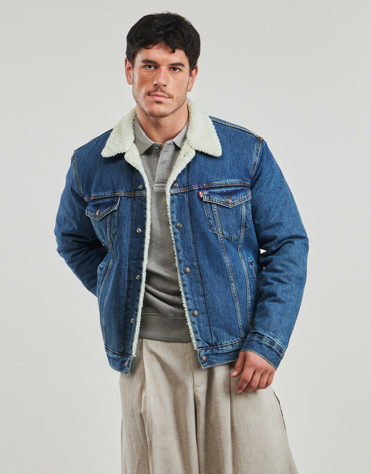 Giacca in jeans Uomo Levis  TYPE 3 SHERPA TRUCKER  Blu
