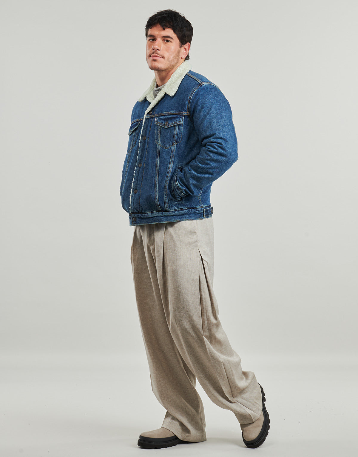 Giacca in jeans Uomo Levis  TYPE 3 SHERPA TRUCKER  Blu