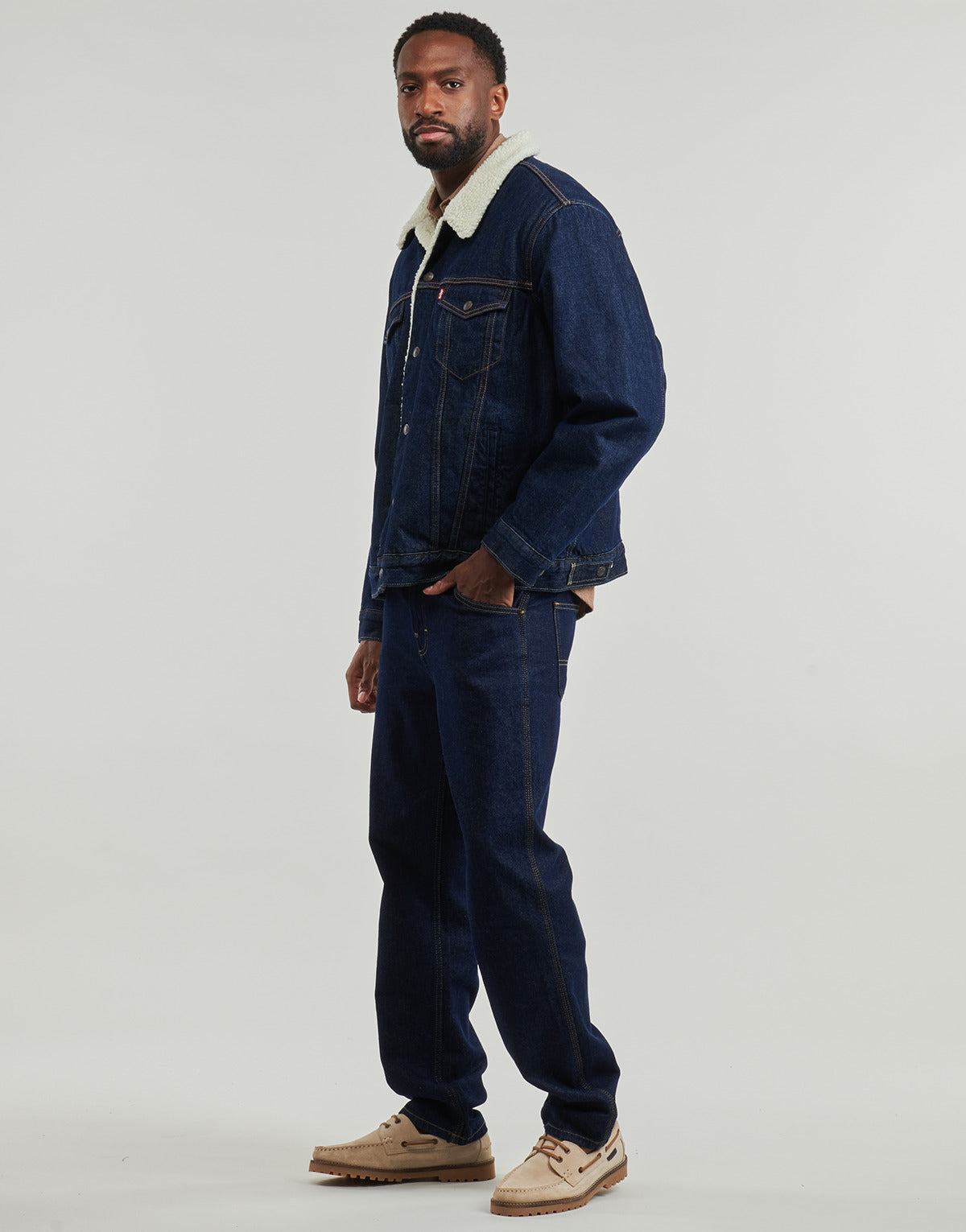 Giacca in jeans Uomo Levis  TYPE 3 SHERPA TRUCKER  Marine