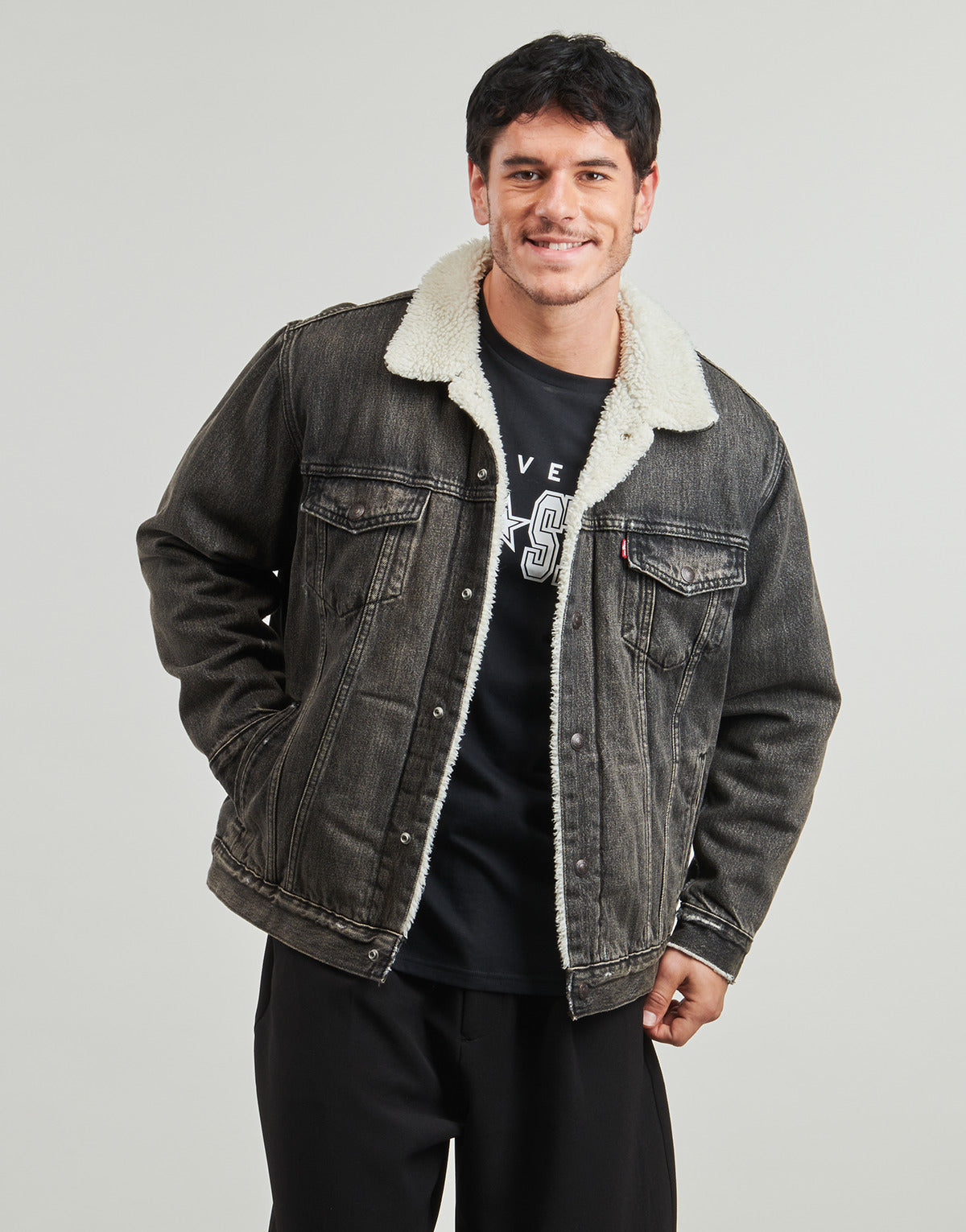 Giacca in jeans Uomo Levis  RELAXED FIT SHERPA TRKR  Nero