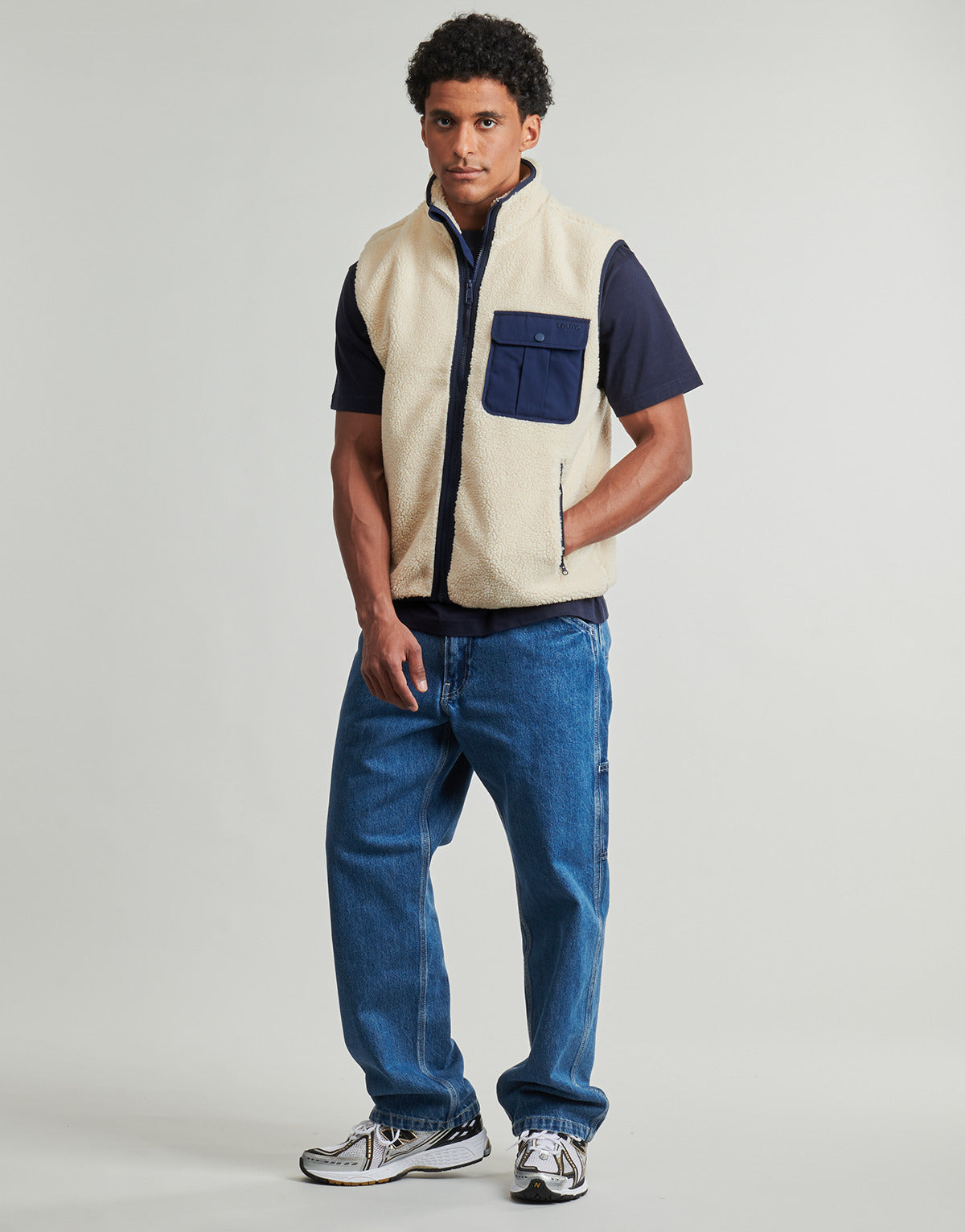 Felpa Uomo Levis  JOONIE SHERPA VEST  Beige