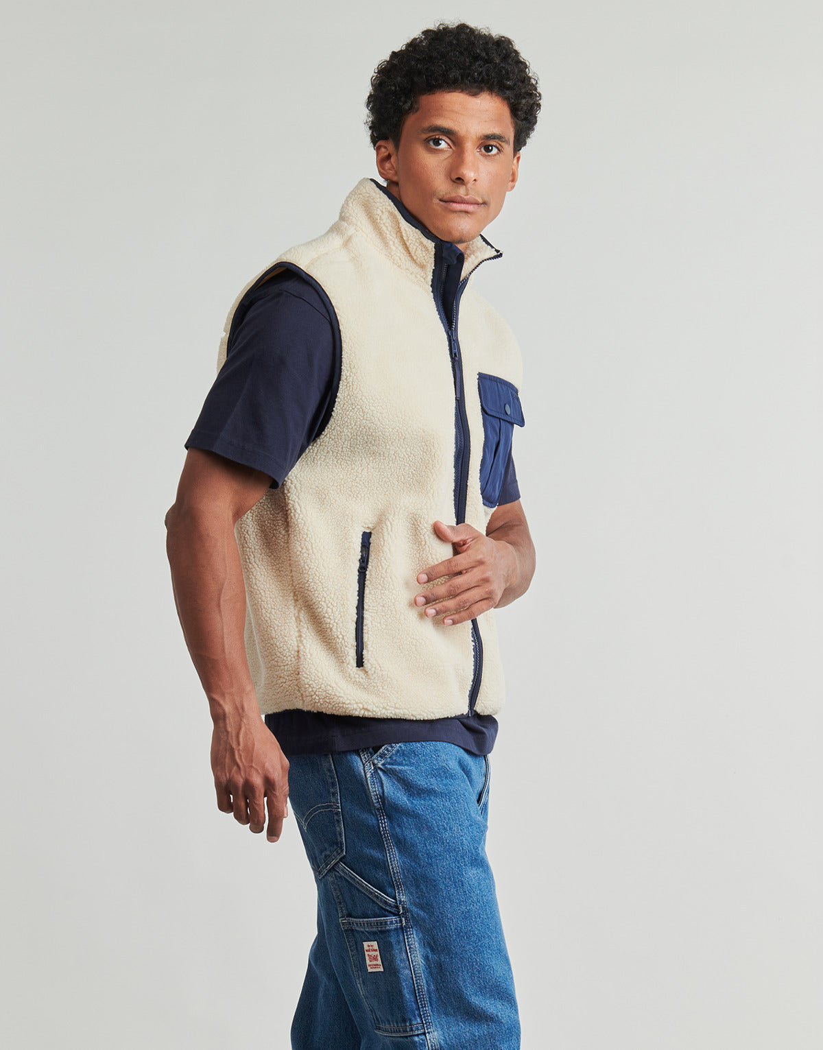 Felpa Uomo Levis  JOONIE SHERPA VEST  Beige