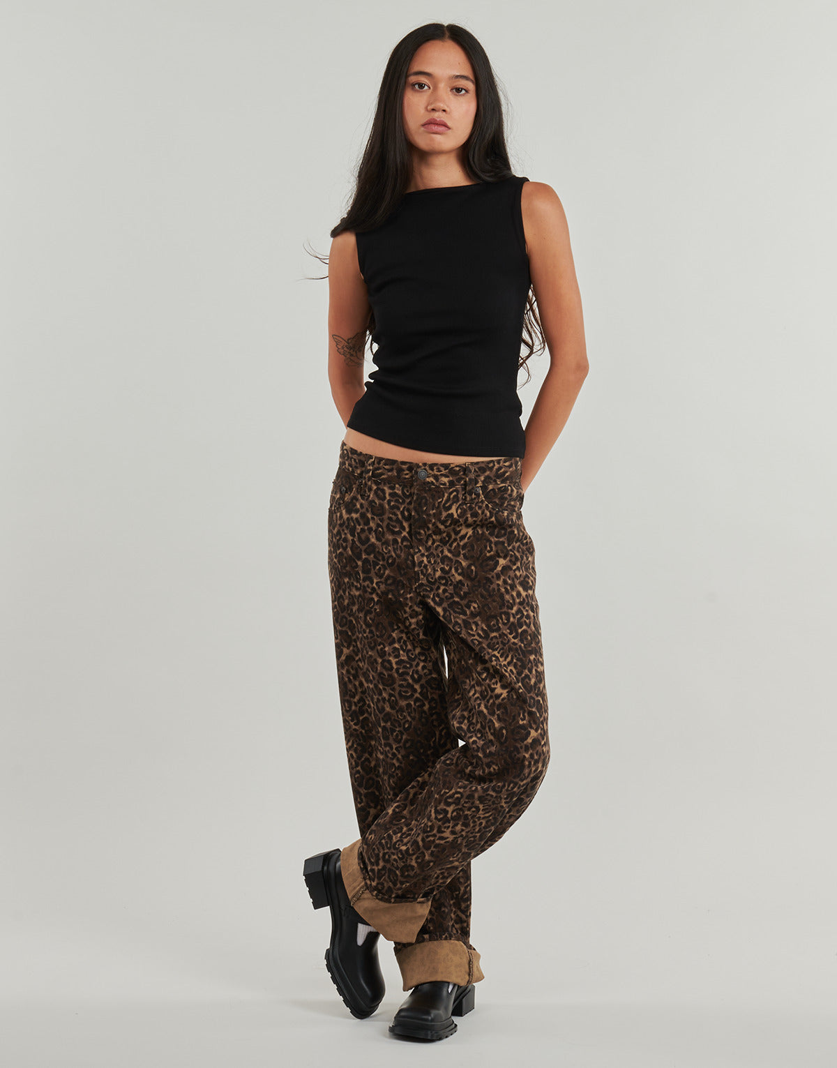 Jeans Flare Donna Levis  BAGGY DAD  Marrone