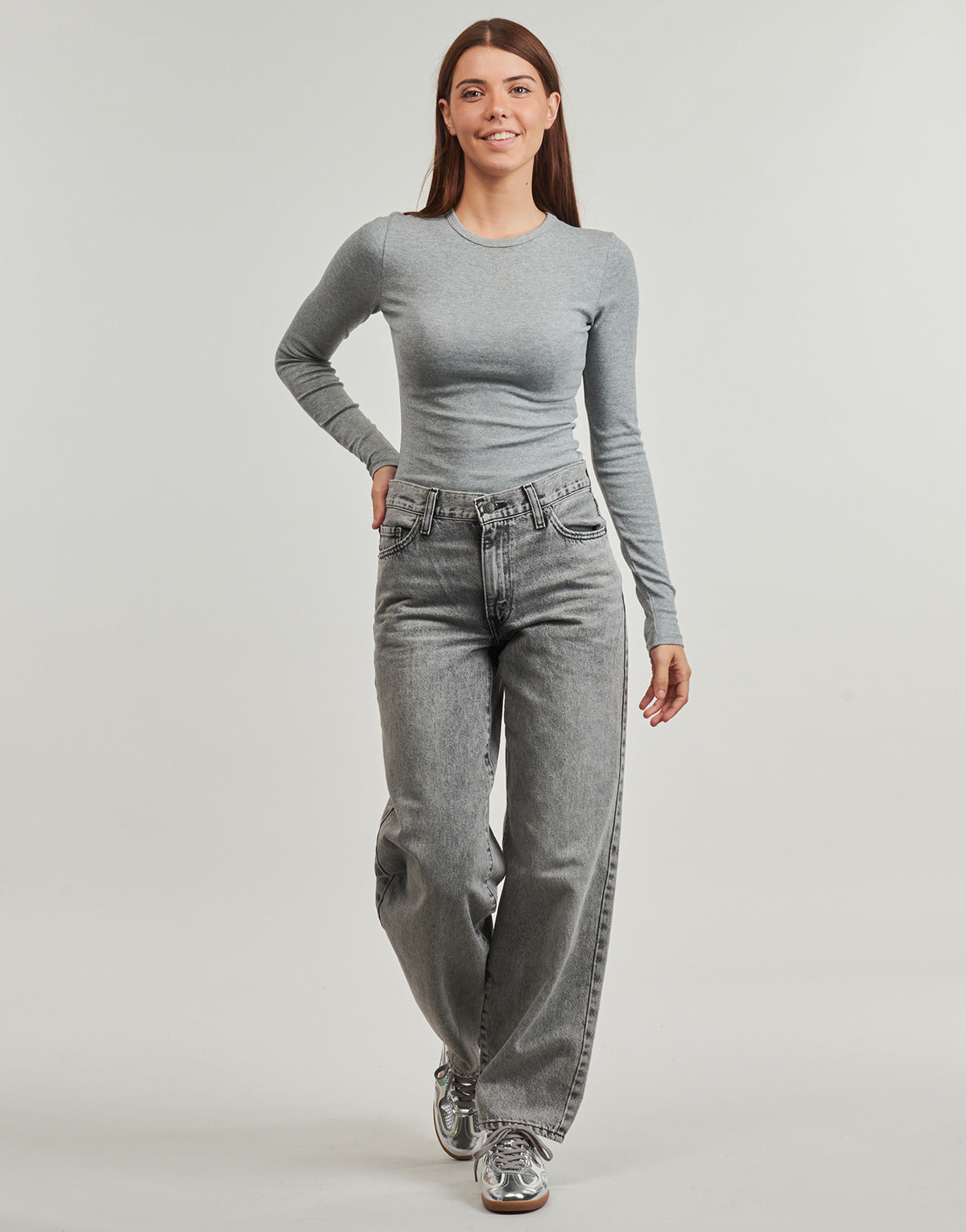 Jeans Flare Donna Levis  BAGGY DAD  Grigio