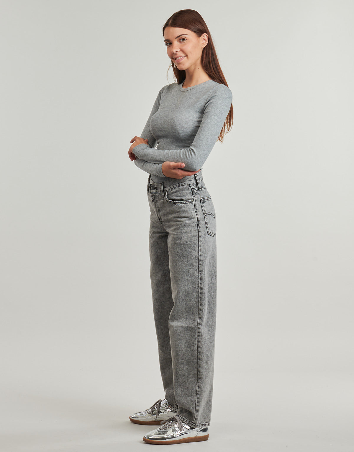 Jeans Flare Donna Levis  BAGGY DAD  Grigio