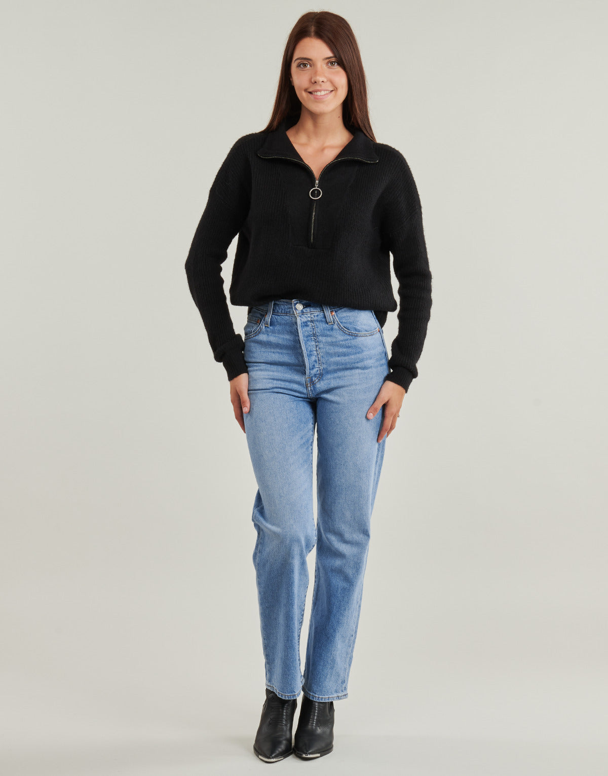 Jeans Donna Levis  RIBCAGE STRAIGHT ANKLE  Blu