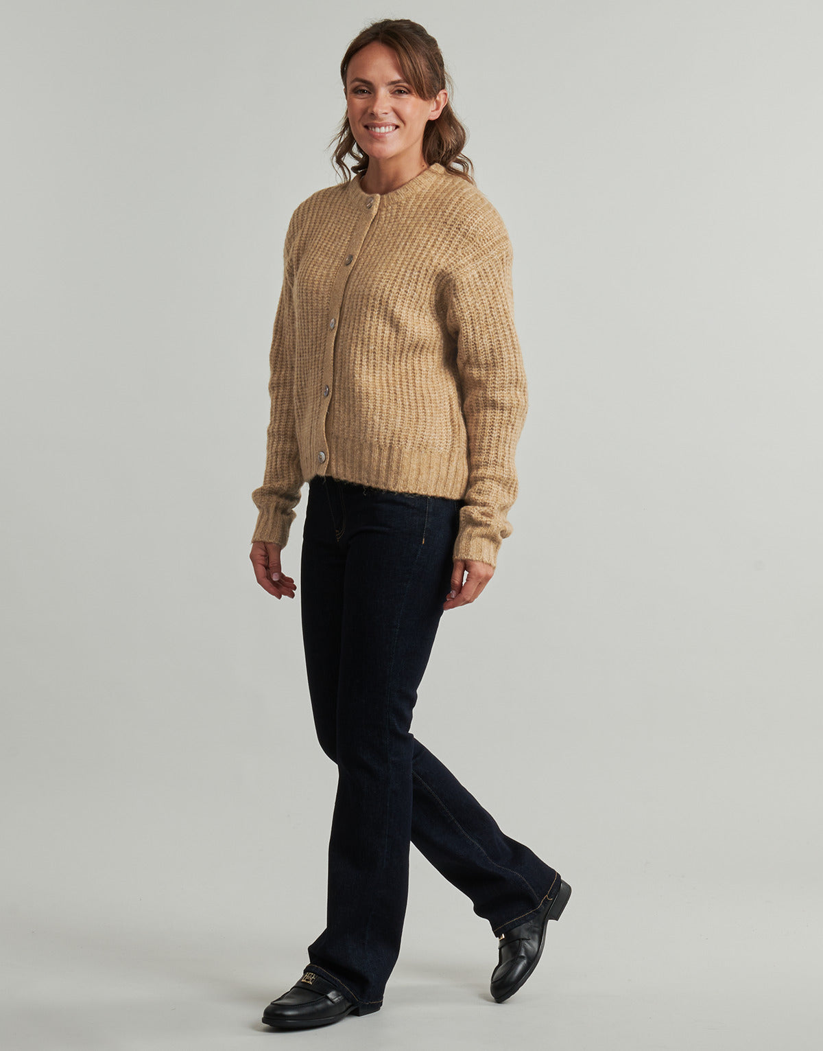 Gilet / Cardigan Donna Levis  LUNA SHELL BUTTON CARDI  Beige