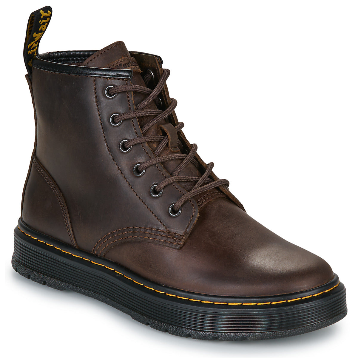 Stivaletti Uomo Dr. Martens  Brookline Chukka 6 Eye Boot Dark Brown Crazy Horse  Marrone