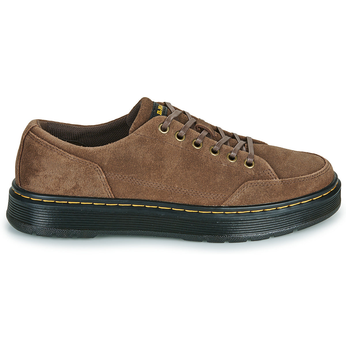 Sneakers Uomo Dr. Martens Brookline 6 Eye 6 Eye Shoe Dark Brown Bronx Suede Marrone
