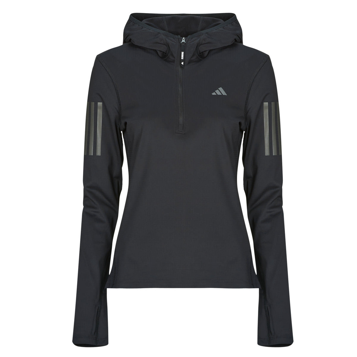 Felpa Donna adidas  Own The Run Winterized Hooded Half-Zip  Nero
