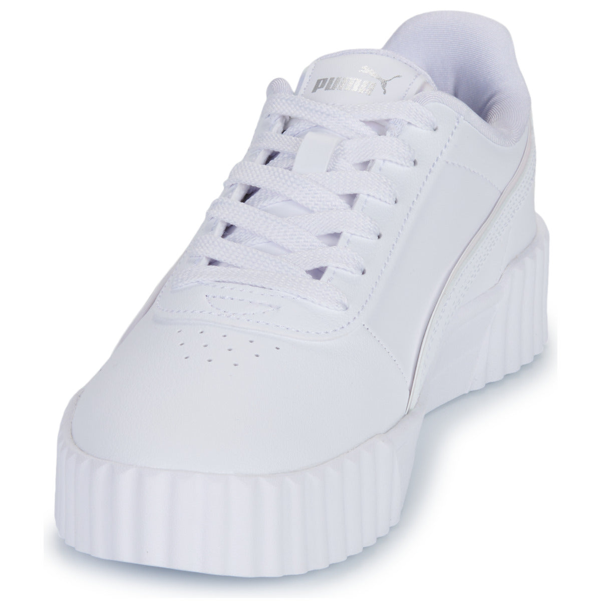 Scarpe bambini ragazza Puma  Carina 3.0 Holo 2.0 Jr  Bianco