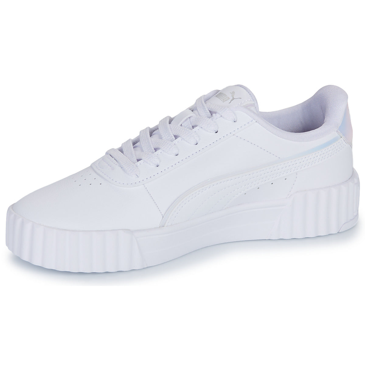 Scarpe bambini ragazza Puma  Carina 3.0 Holo 2.0 Jr  Bianco