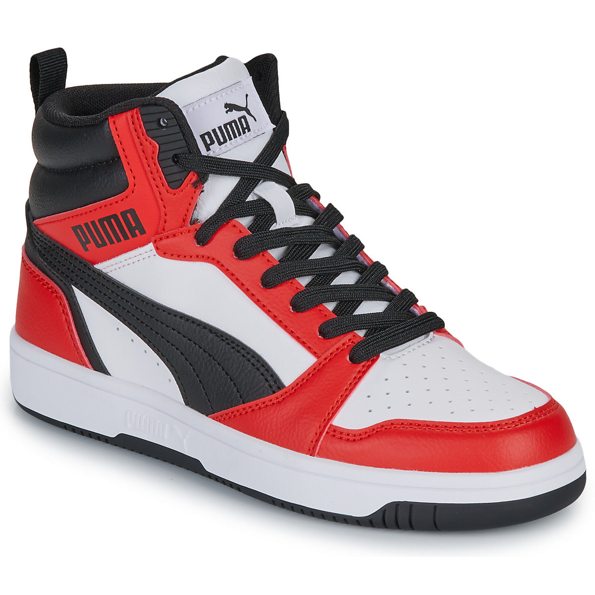 Scarpe bambini ragazzo Puma  Puma Rebound V6 Mid Jr  Rosso