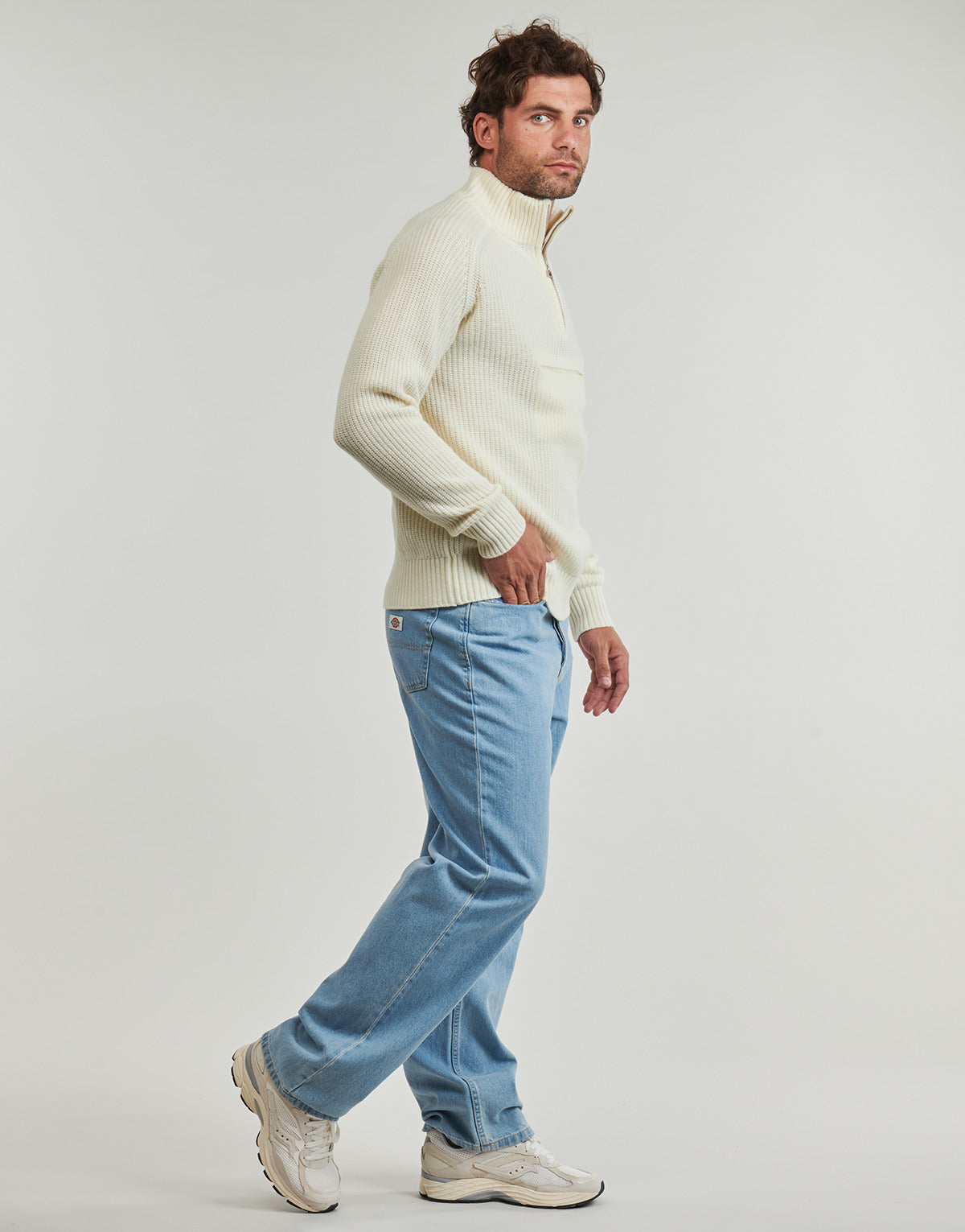 Maglione Uomo Fila  GIOVANNI RELAXED HALF-ZIP KNIT SAILING SWEATER  Bianco