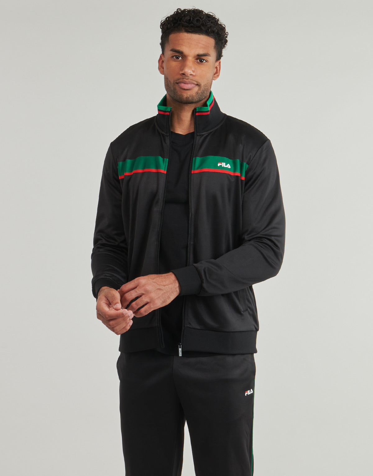 Giacca Sportiva Uomo Fila  SAGANO REGULAR TAPED TRACK JACKET  Nero