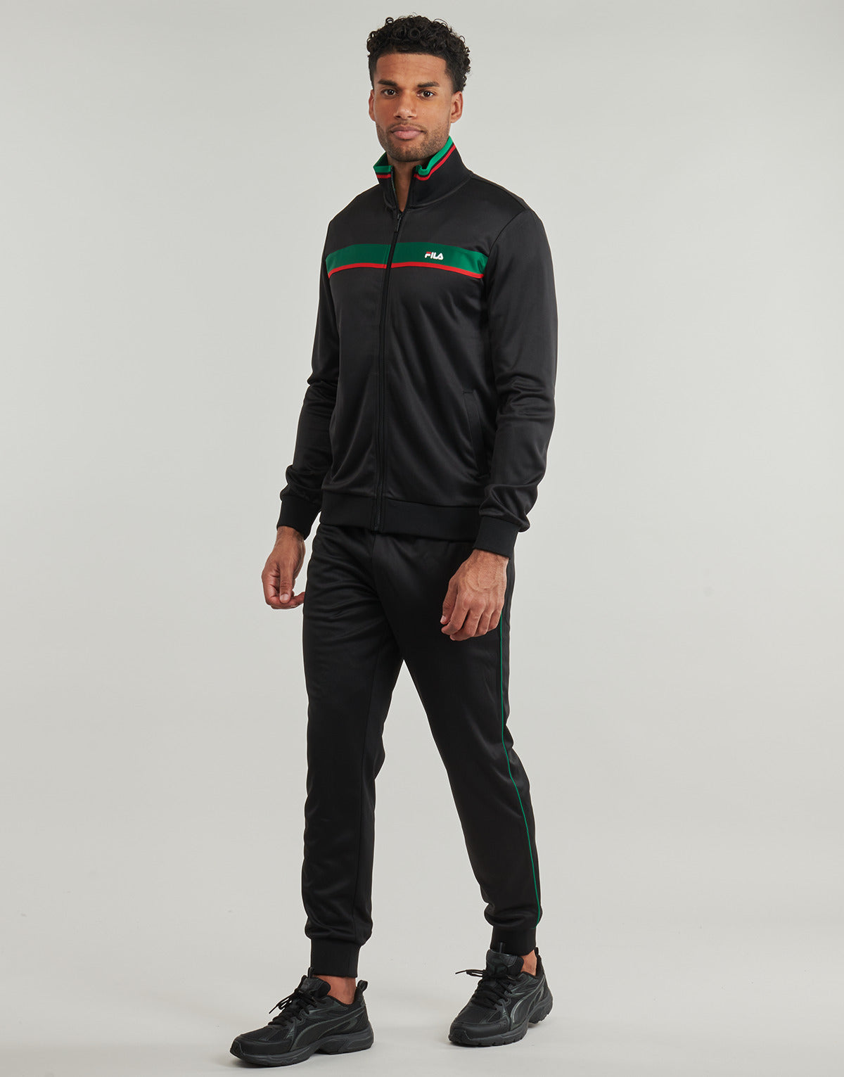 Giacca Sportiva Uomo Fila  SAGANO REGULAR TAPED TRACK JACKET  Nero