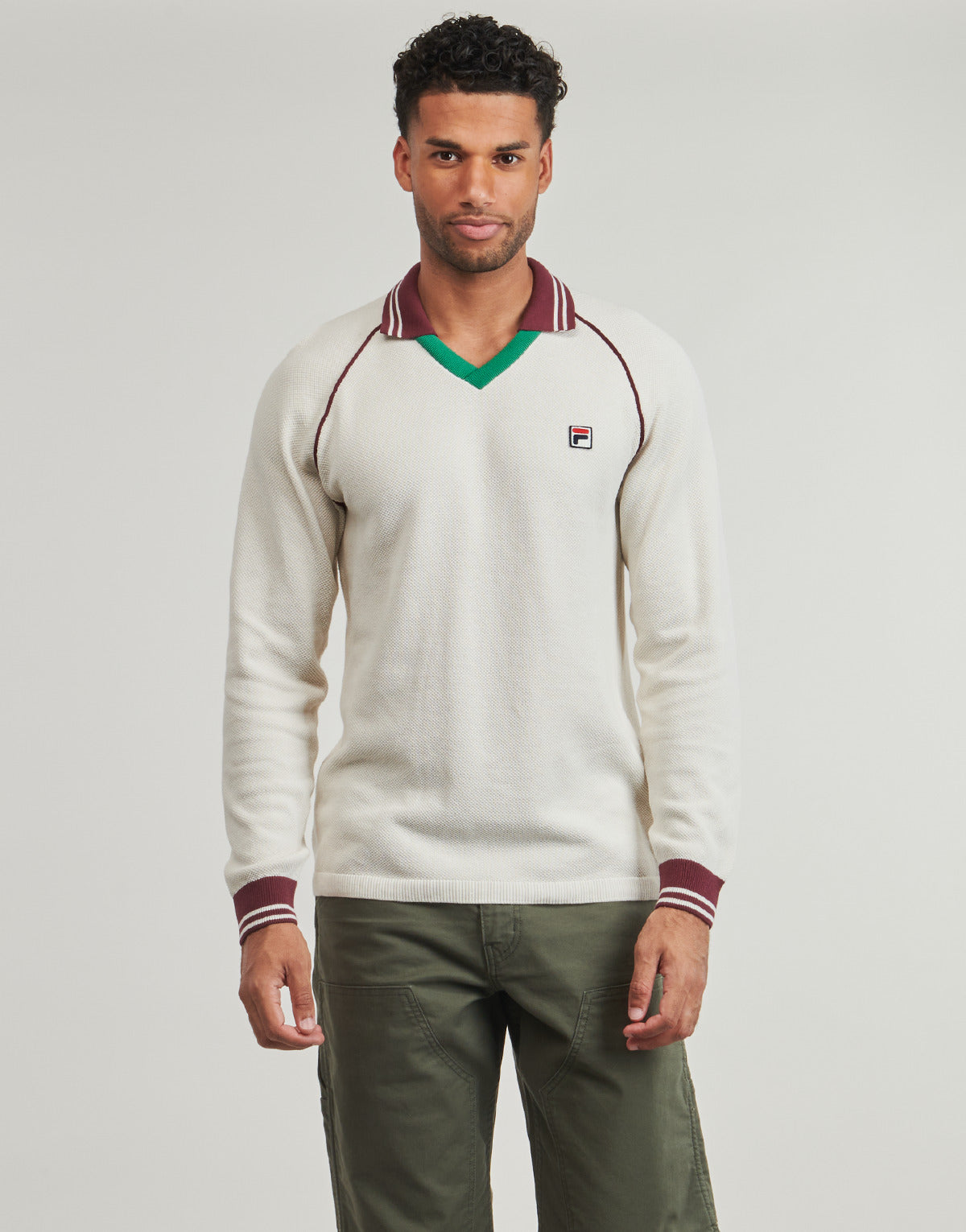 Maglione Uomo Fila  MOLINAZZO REGULAR KNIT POLO SWEATER  Beige
