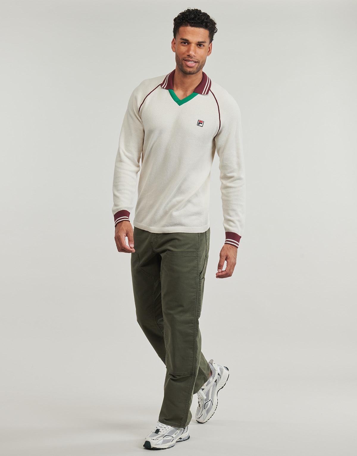 Maglione Uomo Fila  MOLINAZZO REGULAR KNIT POLO SWEATER  Beige