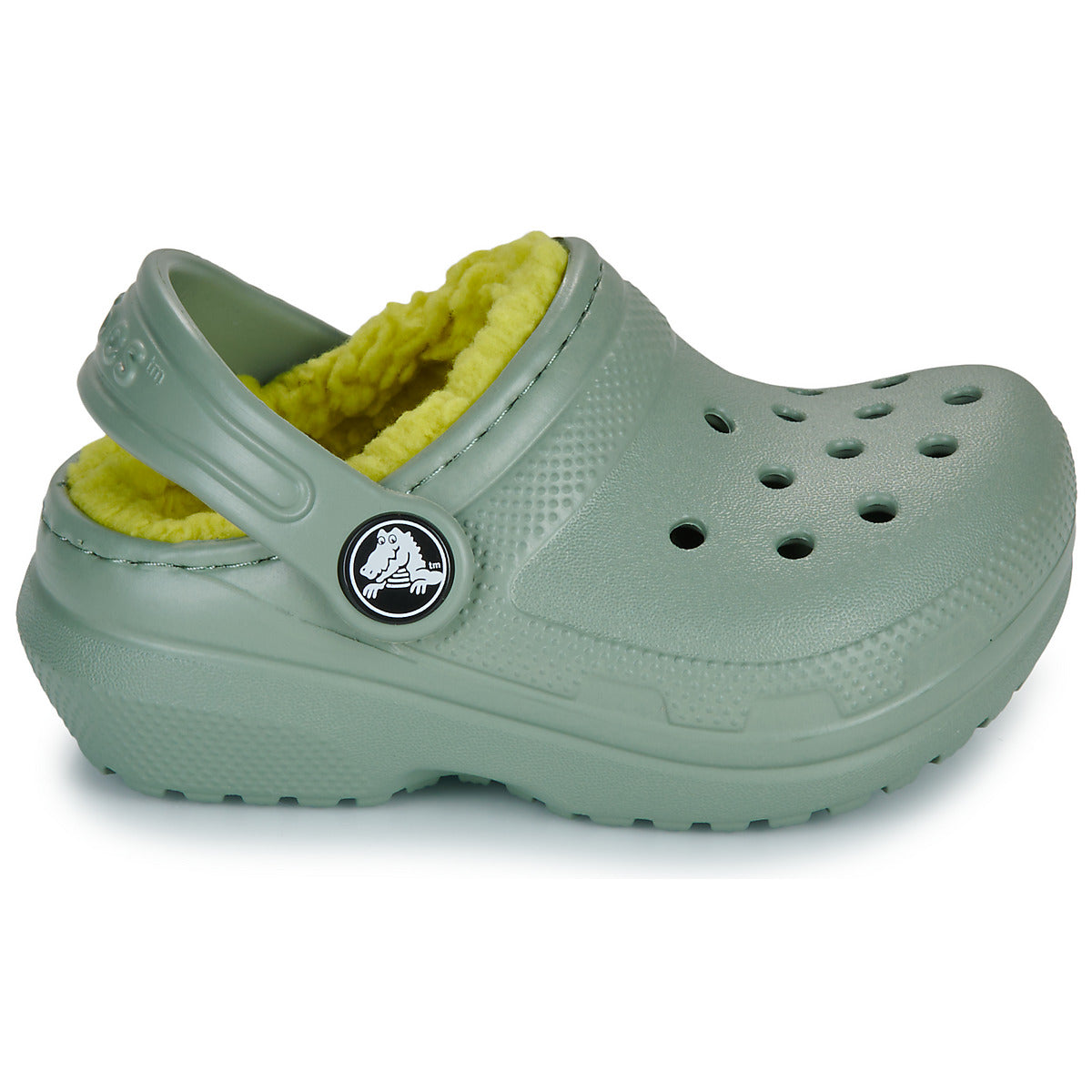 Scarpe bambini ragazza Crocs  Classic Lined Clog T  Kaki
