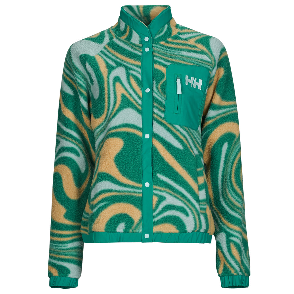 Felpa Donna Helly Hansen  W IMPERIAL PRINTED PILE SNAP  Verde