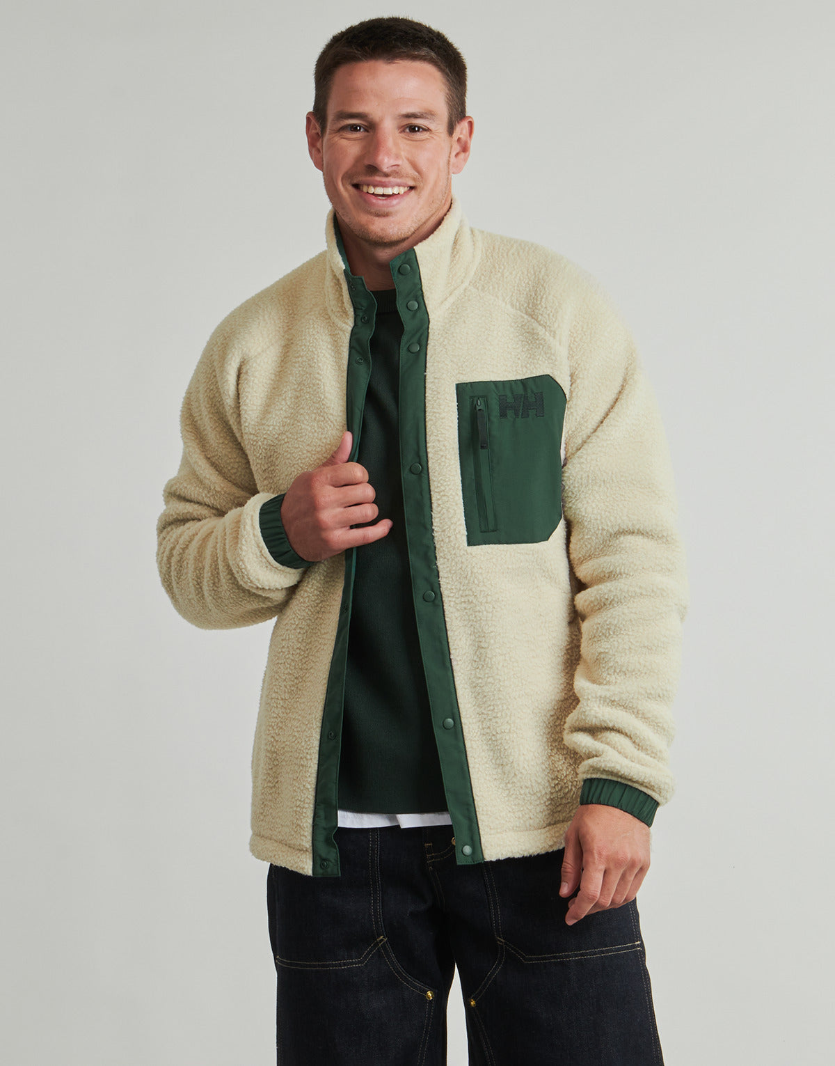 Felpa Uomo Helly Hansen  PANORAMA PILE SNAP  Beige