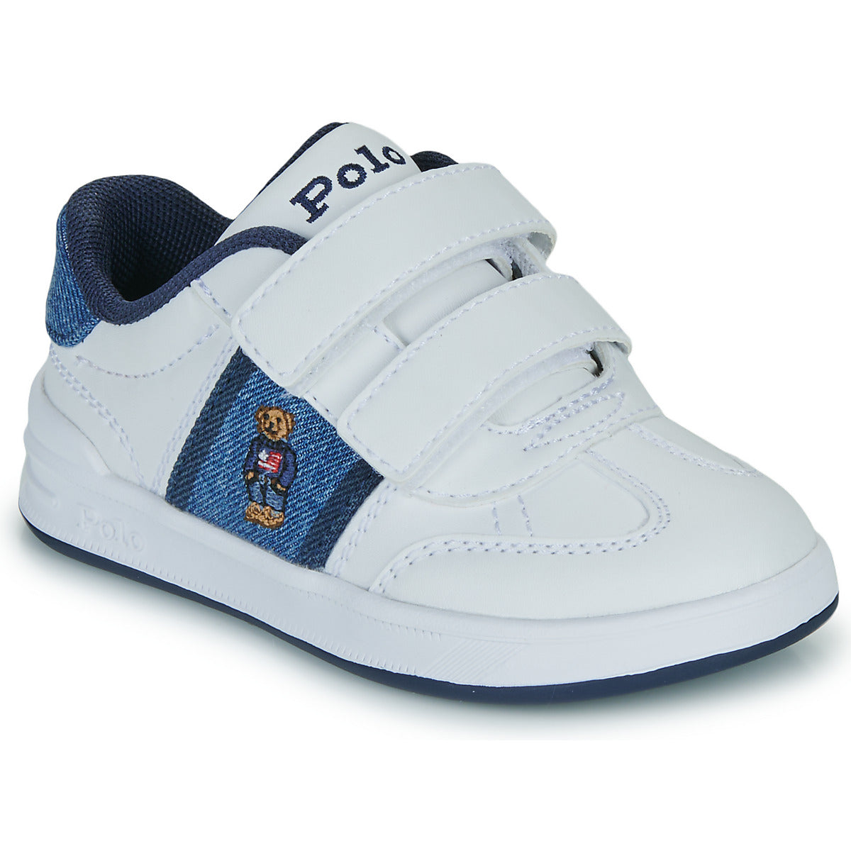 Scarpe bambini ragazza Polo Ralph Lauren HERITAGE COURT III T-TOE EZ Bianco