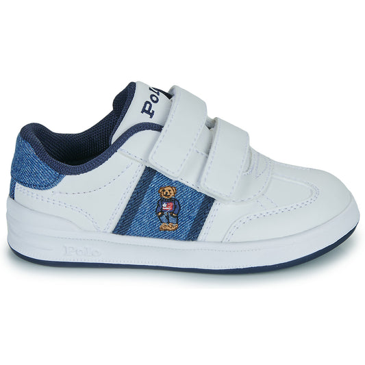 Scarpe bambini ragazza Polo Ralph Lauren HERITAGE COURT III T-TOE EZ Bianco
