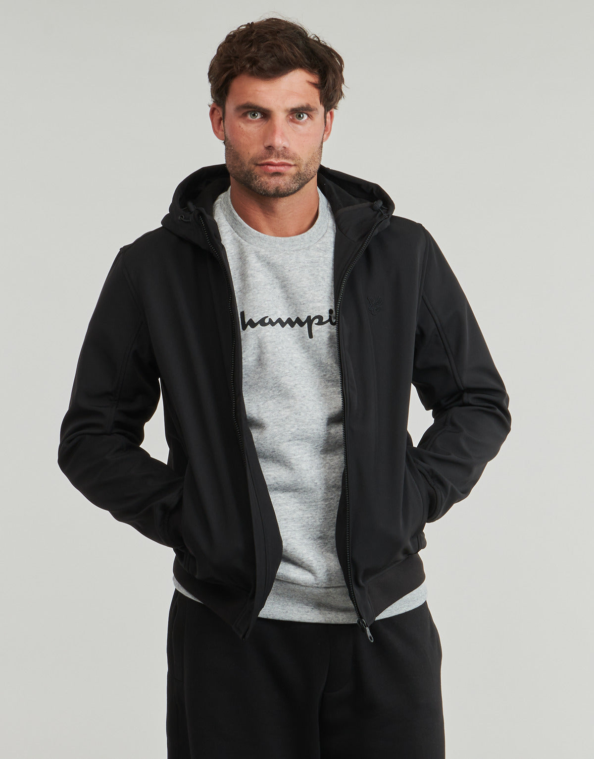 Giacca Sportiva Uomo Lyle & Scott  Tonal Fleece Back Softshell  Nero