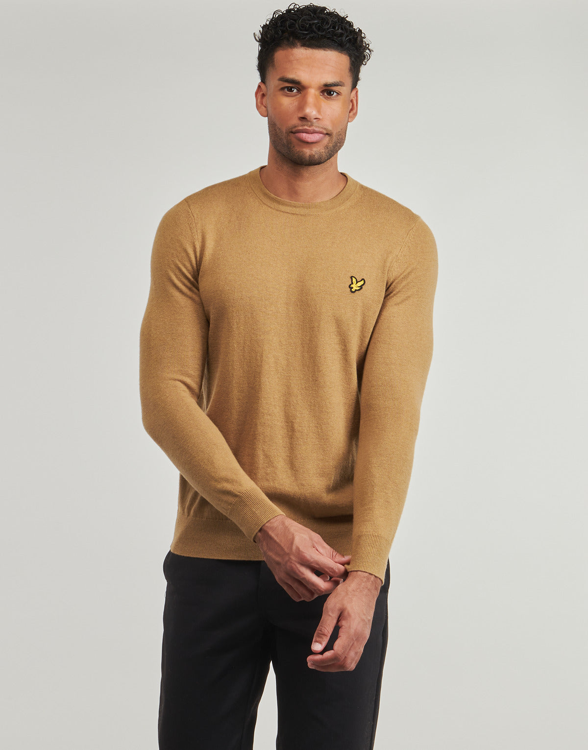 Felpa Uomo Lyle & Scott  Cotton Merino Crew Neck Jumper  Marrone