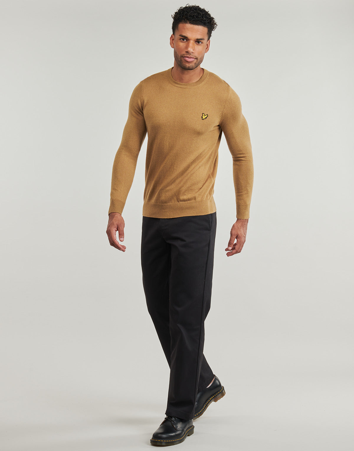 Felpa Uomo Lyle & Scott  Cotton Merino Crew Neck Jumper  Marrone