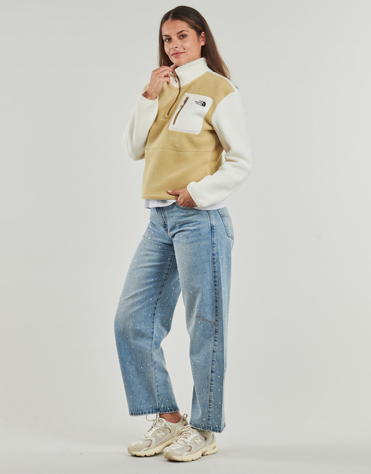 Felpa Donna The North Face  W YUMIORI 1/4 ZIP  Beige