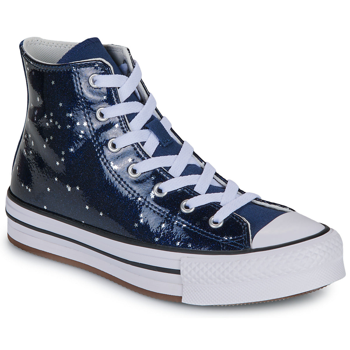 Scarpe bambini ragazza Converse  CHUCK TAYLOR ALL STAR EVA LIFT GLITTER PLATFORM  Blu