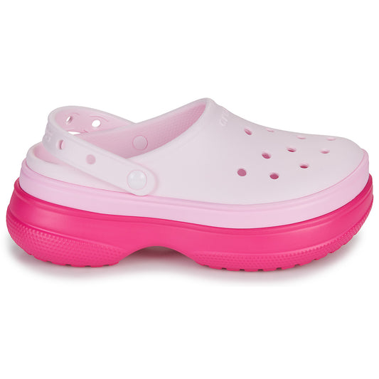 Scarpe Donna Crocs Classic Stacked Clog Rosa