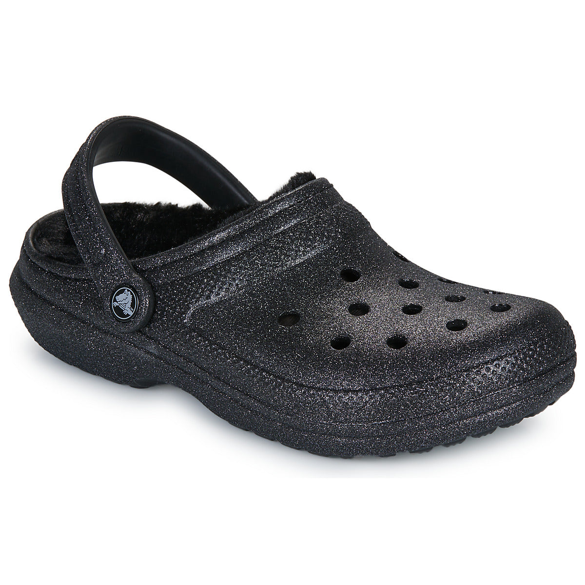 Scarpe Donna Crocs  Classic Fuzz Lined Glitter Clog  Nero
